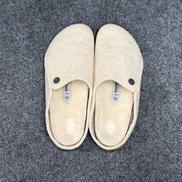 Birkenstock Zermatt Shearling Slippers Women's Size 6 Cream Slip On House Shoes - Picture 6 of 10
